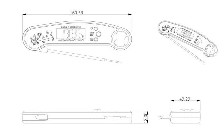 Barbecue and Food Cooking Thermometer